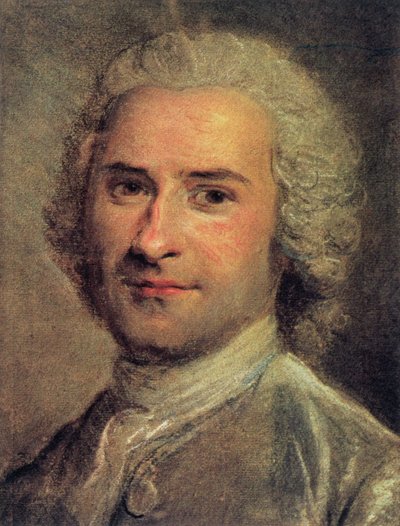 Retrato de Jean Jacques Rousseau, 1712-78 (impressão) de Maurice Quentin de La Tour